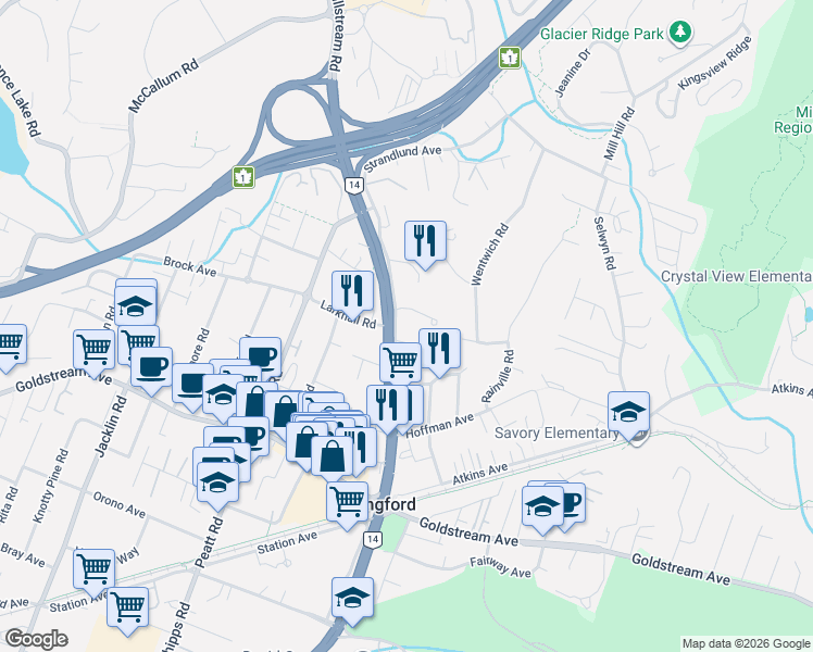 map of restaurants, bars, coffee shops, grocery stores, and more near 2645 Millstream Road in Victoria