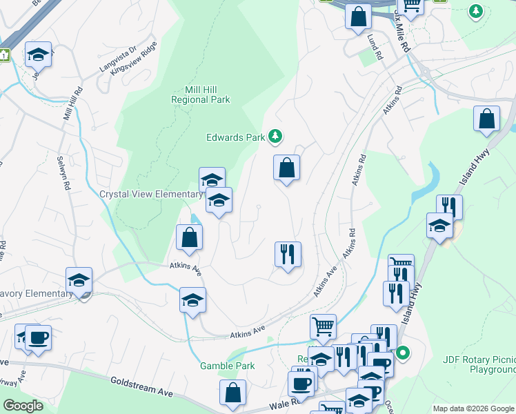 map of restaurants, bars, coffee shops, grocery stores, and more near 304 Greenmansions Place in Victoria