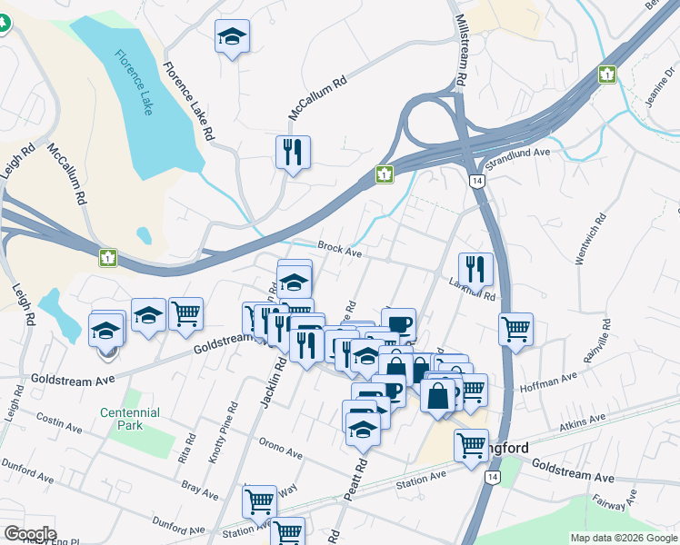 map of restaurants, bars, coffee shops, grocery stores, and more near 2712 Strathmore Road in Victoria