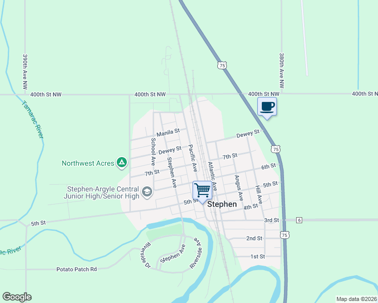map of restaurants, bars, coffee shops, grocery stores, and more near 680 Pacific Avenue in Stephen