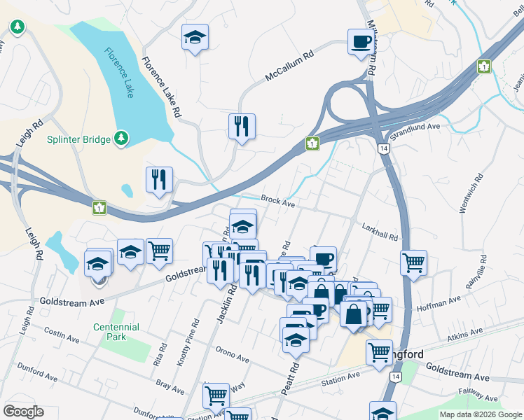 map of restaurants, bars, coffee shops, grocery stores, and more near 2721 Jacklin Road in Victoria