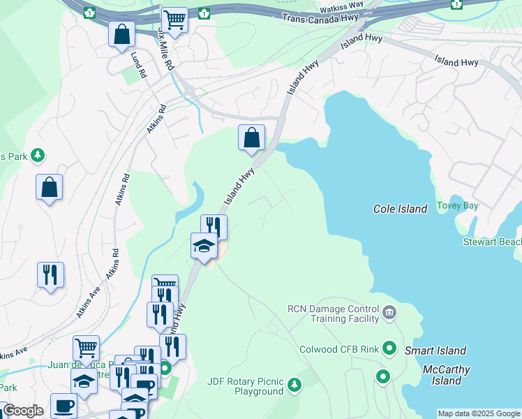 map of restaurants, bars, coffee shops, grocery stores, and more near 1626 Lloyd Place in Victoria