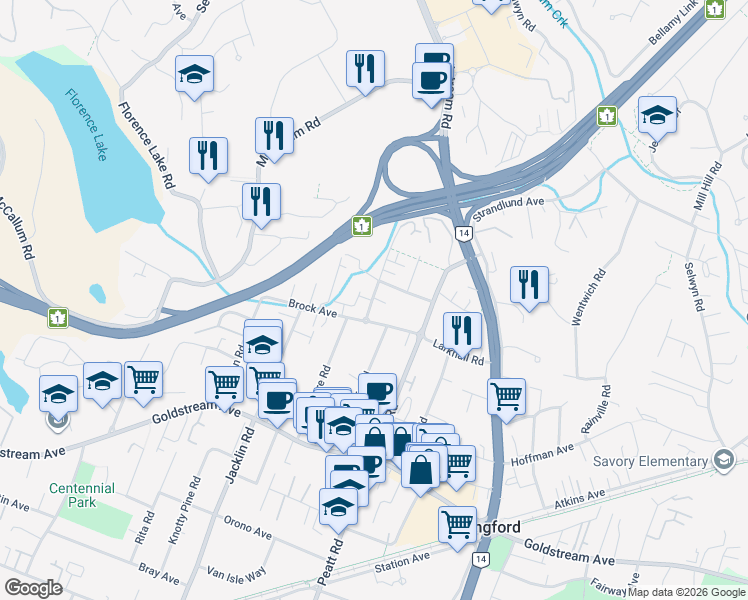 map of restaurants, bars, coffee shops, grocery stores, and more near 855 Arncote Avenue in Victoria