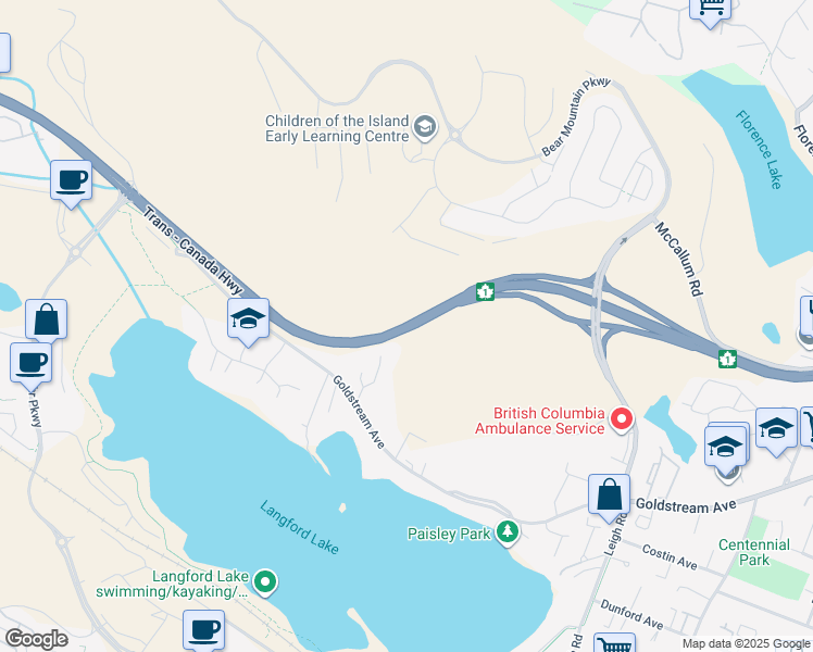 map of restaurants, bars, coffee shops, grocery stores, and more near 2760 Trans-Canada Highway in Victoria