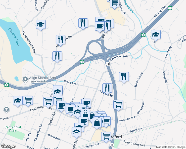 map of restaurants, bars, coffee shops, grocery stores, and more near 2648 Sunderland Road in Victoria