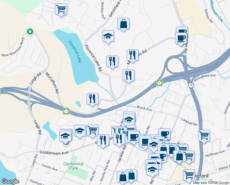 map of restaurants, bars, coffee shops, grocery stores, and more near 955 Brock Avenue in Victoria