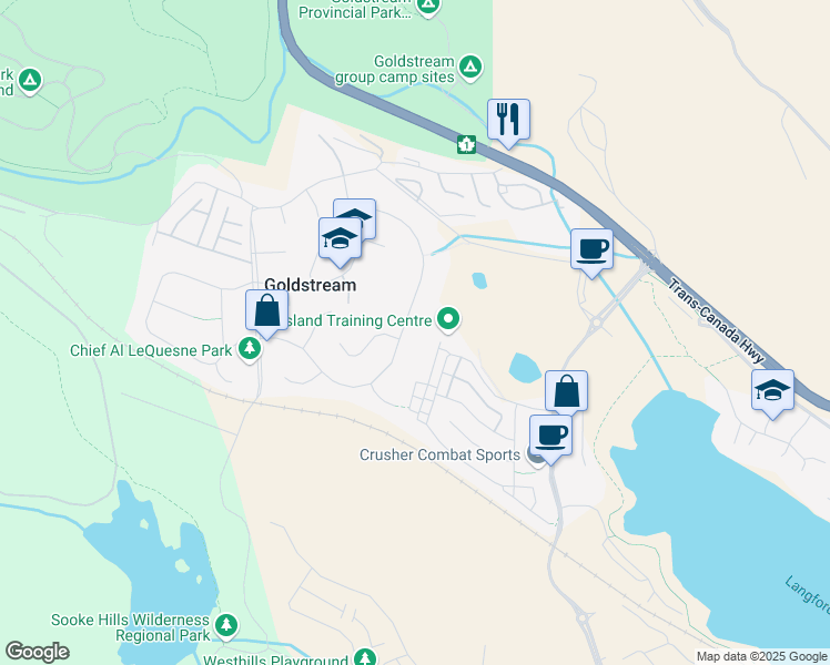 map of restaurants, bars, coffee shops, grocery stores, and more near 2758 Lakehurst Drive in Victoria