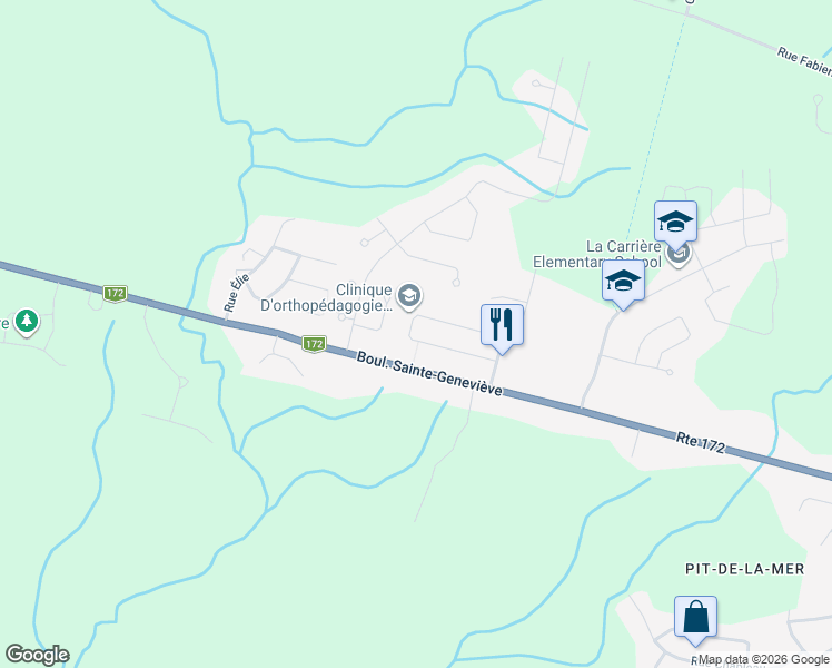 map of restaurants, bars, coffee shops, grocery stores, and more near 214 Rue de la Gaillarde in Saguenay