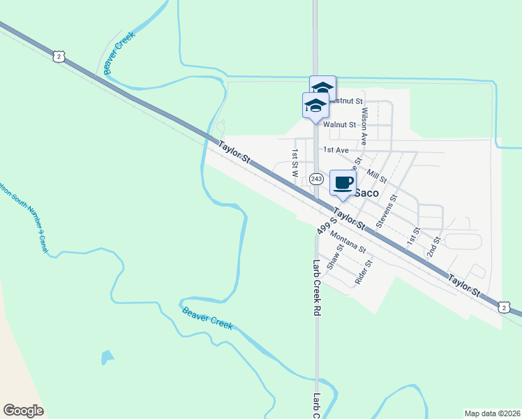 map of restaurants, bars, coffee shops, grocery stores, and more near in Saco