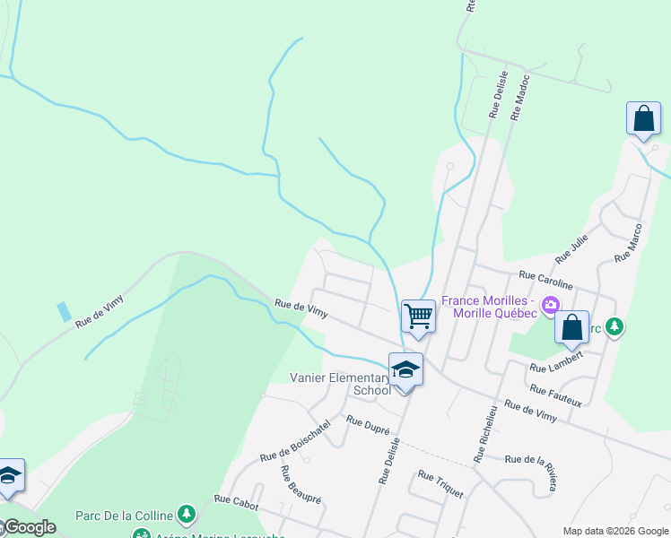 map of restaurants, bars, coffee shops, grocery stores, and more near 136 Rue de Nancy in Saguenay