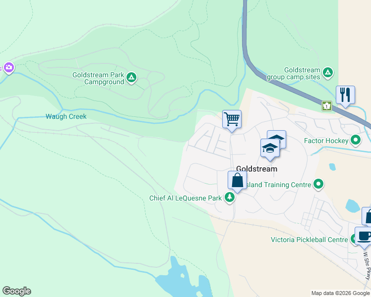 map of restaurants, bars, coffee shops, grocery stores, and more near 2955 Sooke Lake Road in Victoria