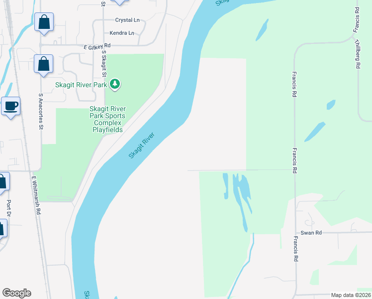 map of restaurants, bars, coffee shops, grocery stores, and more near 2323 Lindgren Road in Mount Vernon
