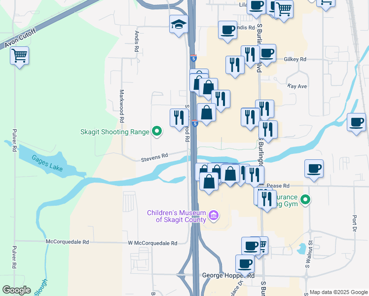 map of restaurants, bars, coffee shops, grocery stores, and more near 1395 South Goldenrod Road in Burlington
