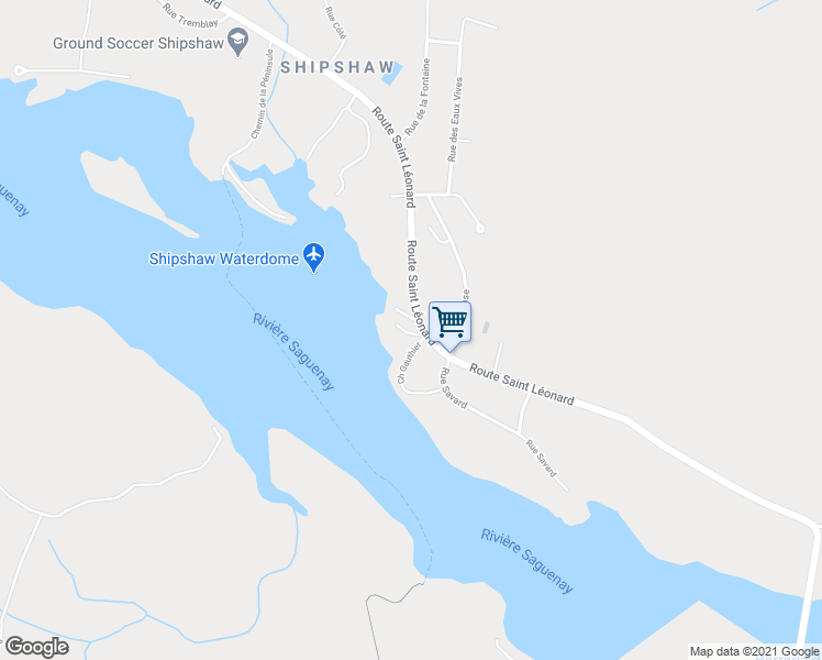 map of restaurants, bars, coffee shops, grocery stores, and more near 3446 Chemin de la Marina in Saguenay