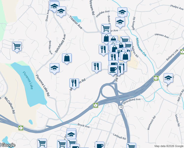 map of restaurants, bars, coffee shops, grocery stores, and more near in Victoria