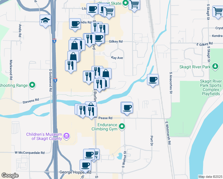 map of restaurants, bars, coffee shops, grocery stores, and more near 145 Cascade Place in Burlington
