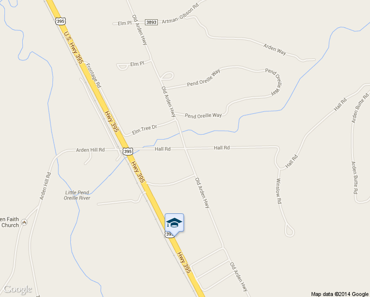 map of restaurants, bars, coffee shops, grocery stores, and more near 633 Hall Road in Colville