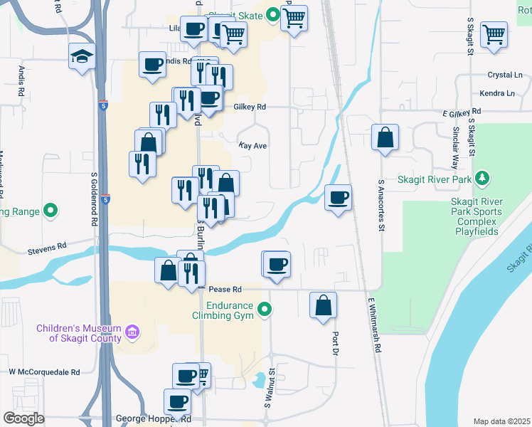 map of restaurants, bars, coffee shops, grocery stores, and more near 360 Cascade Place in Burlington
