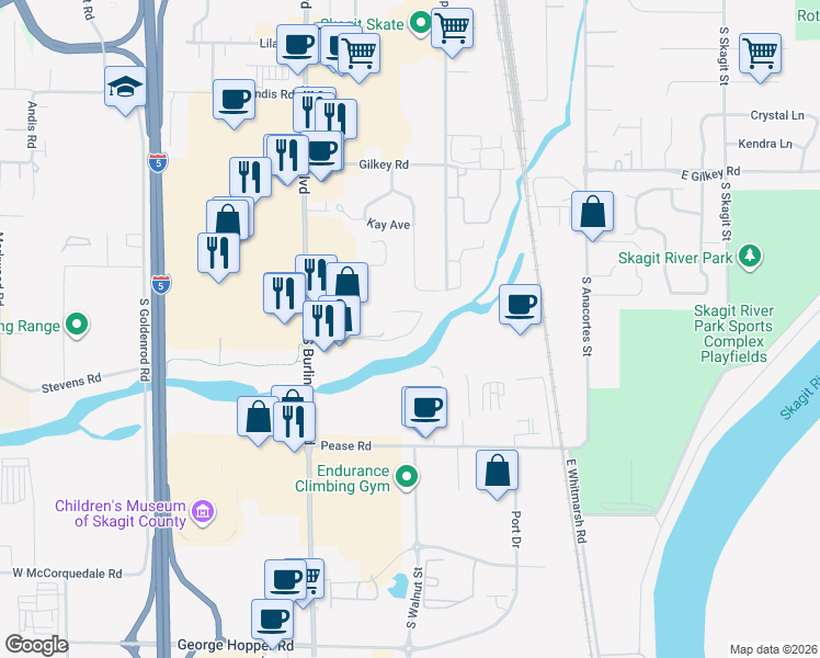 map of restaurants, bars, coffee shops, grocery stores, and more near 360 Cascade Place in Burlington