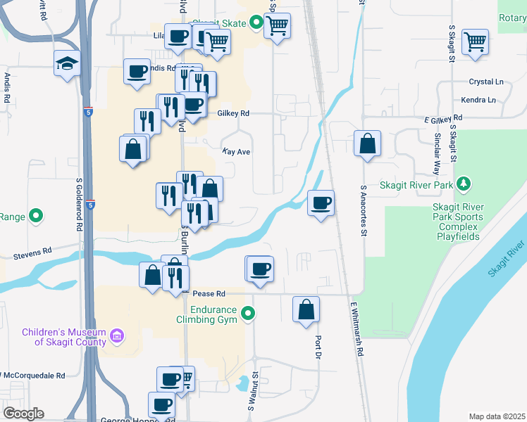 map of restaurants, bars, coffee shops, grocery stores, and more near 360 Cascade Place in Burlington