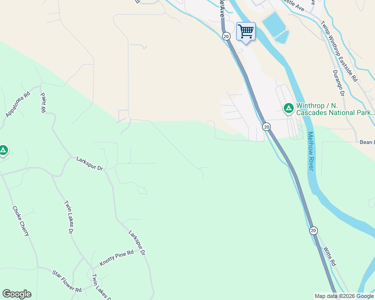 map of restaurants, bars, coffee shops, grocery stores, and more near 103 Horizon Flat Road in Twisp