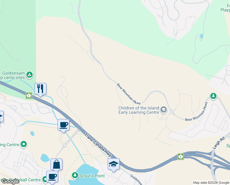 map of restaurants, bars, coffee shops, grocery stores, and more near Island Highway in Capital