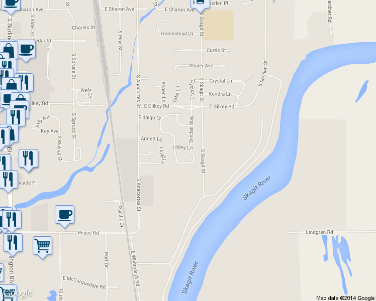 map of restaurants, bars, coffee shops, grocery stores, and more near 1151 Sinclair Way in Burlington