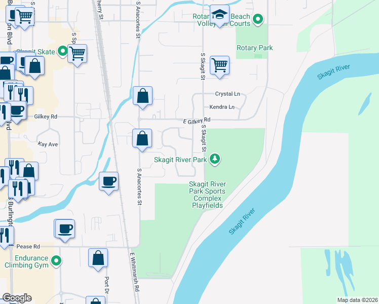 map of restaurants, bars, coffee shops, grocery stores, and more near 1151 Sinclair Way in Burlington