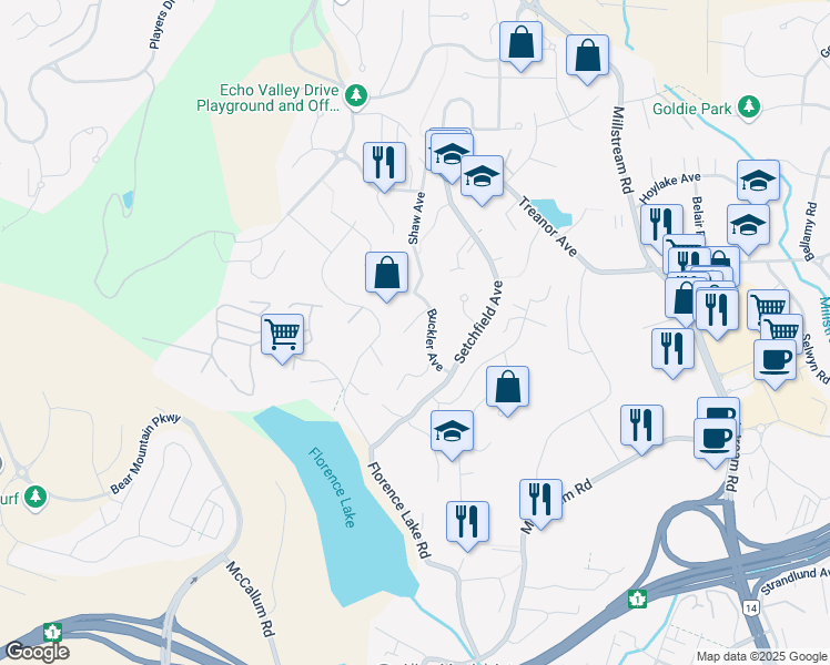 map of restaurants, bars, coffee shops, grocery stores, and more near 2453 Earls Court in Victoria