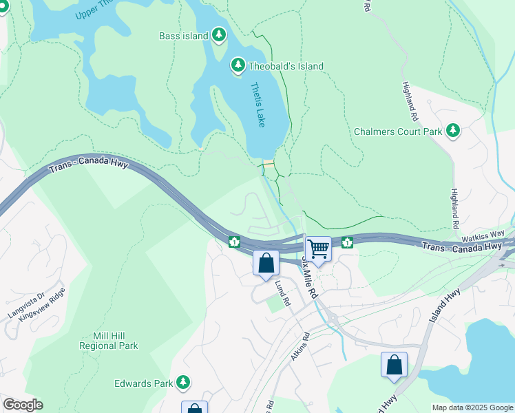 map of restaurants, bars, coffee shops, grocery stores, and more near 1938 West Park Lane in Victoria