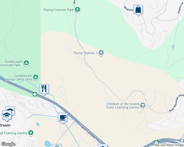 map of restaurants, bars, coffee shops, grocery stores, and more near Trans-Canada Highway in Victoria