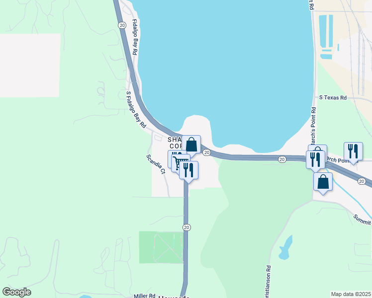 map of restaurants, bars, coffee shops, grocery stores, and more near Washington 20 in Anacortes
