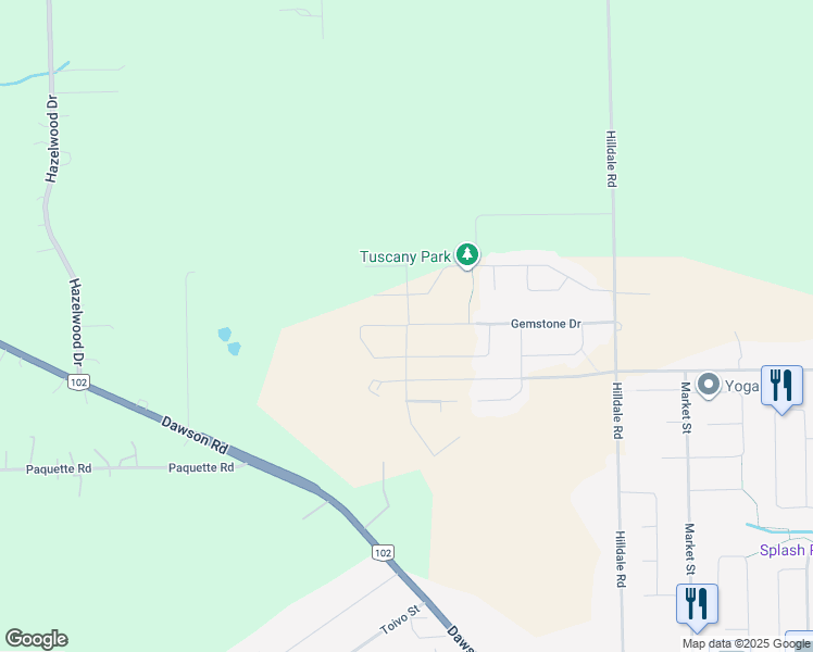 map of restaurants, bars, coffee shops, grocery stores, and more near Aquamarine Drive in Thunder Bay