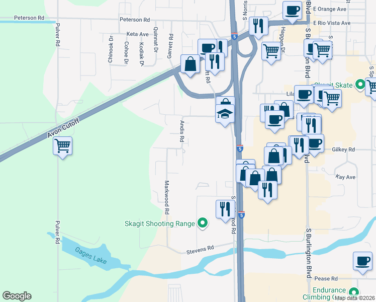 map of restaurants, bars, coffee shops, grocery stores, and more near 1100-1120 Waldschmidt Acres Street in Burlington
