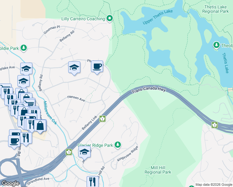 map of restaurants, bars, coffee shops, grocery stores, and more near 2288 Nicki Place in Victoria