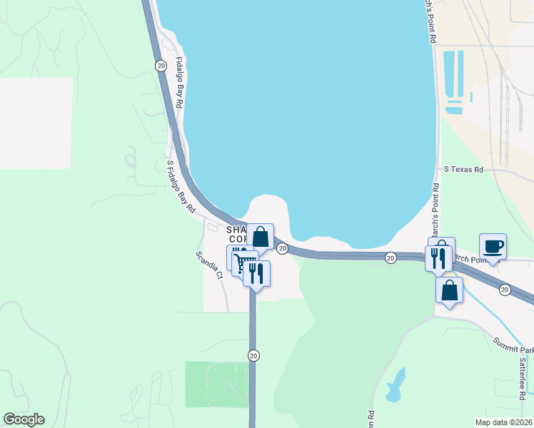 map of restaurants, bars, coffee shops, grocery stores, and more near Washington 20 Spur in Anacortes