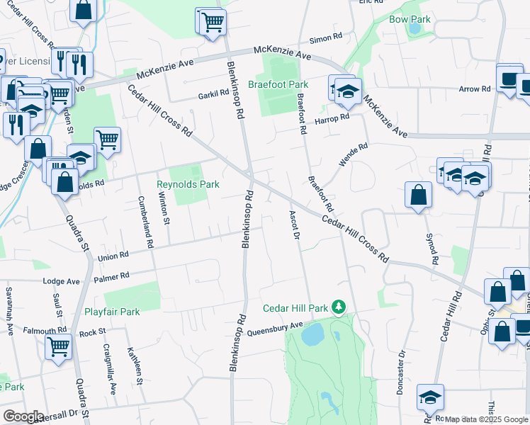 map of restaurants, bars, coffee shops, grocery stores, and more near 3921 Persimmon Drive in Victoria