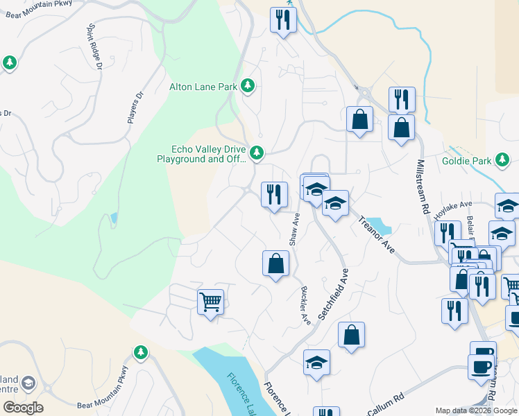 map of restaurants, bars, coffee shops, grocery stores, and more near 971 Arngask Avenue in Victoria