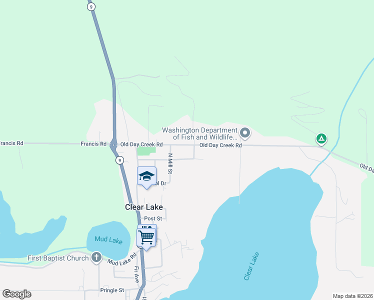 map of restaurants, bars, coffee shops, grocery stores, and more near 23788 Old Day Creek Road in Sedro-Woolley