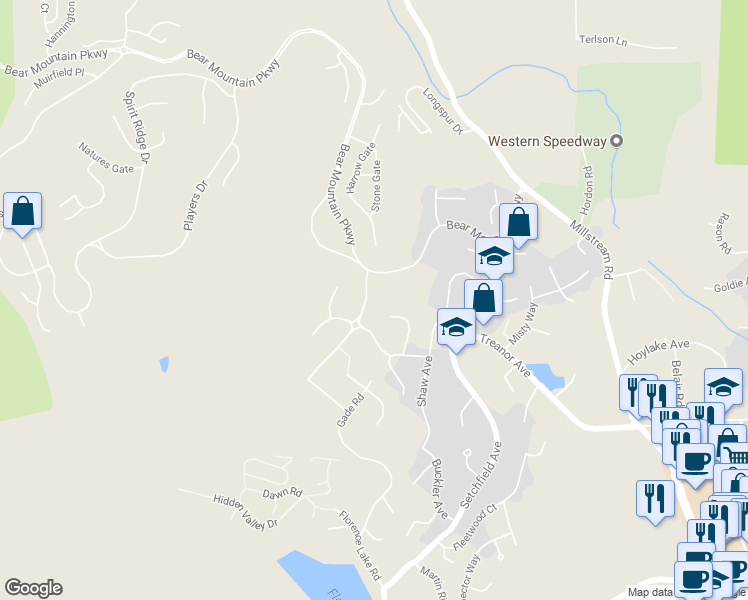 map of restaurants, bars, coffee shops, grocery stores, and more near 2323 Echo Valley Drive in Victoria