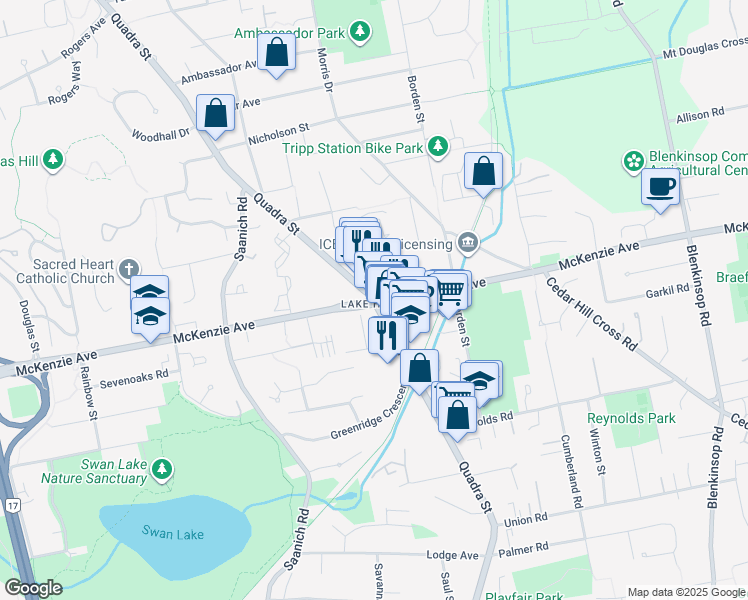 McKenzie Ave & Quadra St, Saanich BC Walk Score