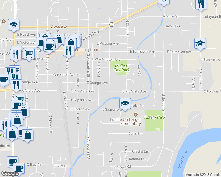 map of restaurants, bars, coffee shops, grocery stores, and more near 524 South Regent Street in Burlington