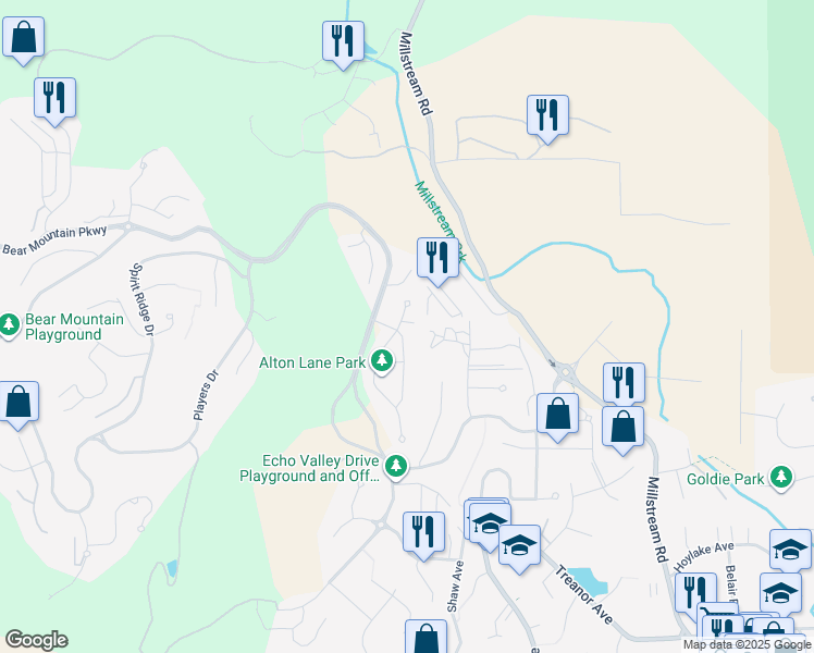 map of restaurants, bars, coffee shops, grocery stores, and more near 2120 Harrow Gate in Victoria