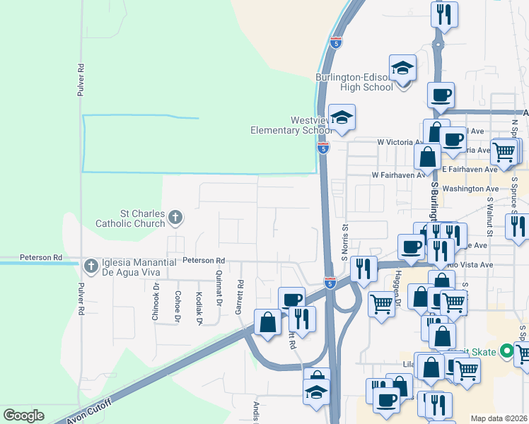 map of restaurants, bars, coffee shops, grocery stores, and more near 774 Hamlin Place in Burlington