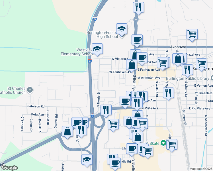 map of restaurants, bars, coffee shops, grocery stores, and more near 118 Heritage Place in Burlington