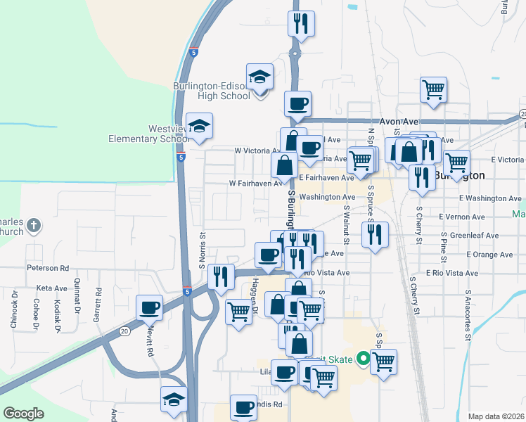 map of restaurants, bars, coffee shops, grocery stores, and more near 200 Lodean Drive in Burlington