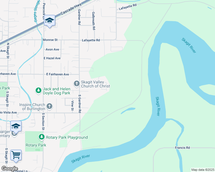 map of restaurants, bars, coffee shops, grocery stores, and more near 20340 Sanchez Lane in Burlington