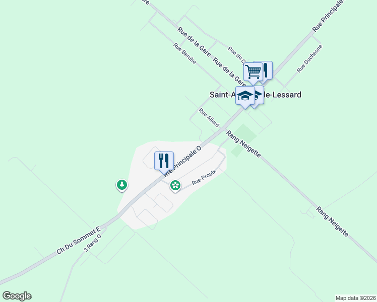 map of restaurants, bars, coffee shops, grocery stores, and more near 170 Rue Principale Ouest in Bas-Saint-Laurent
