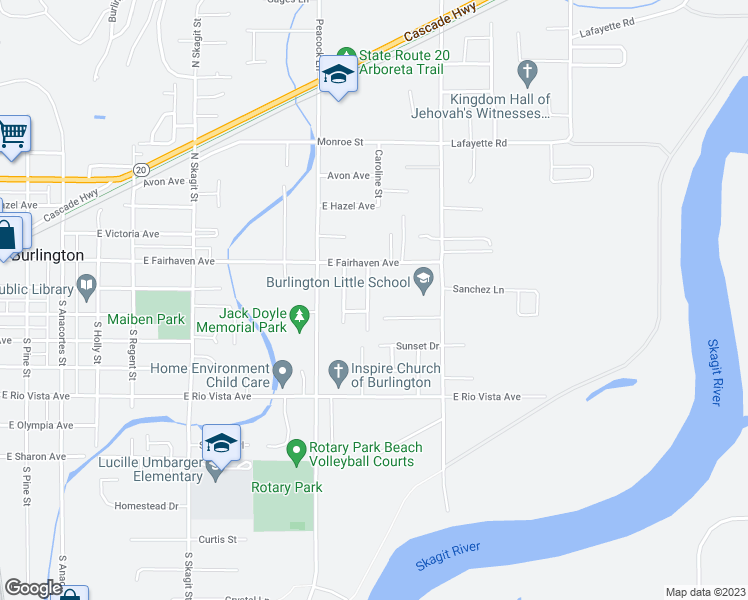 map of restaurants, bars, coffee shops, grocery stores, and more near 210 Pioneer Drive in Burlington