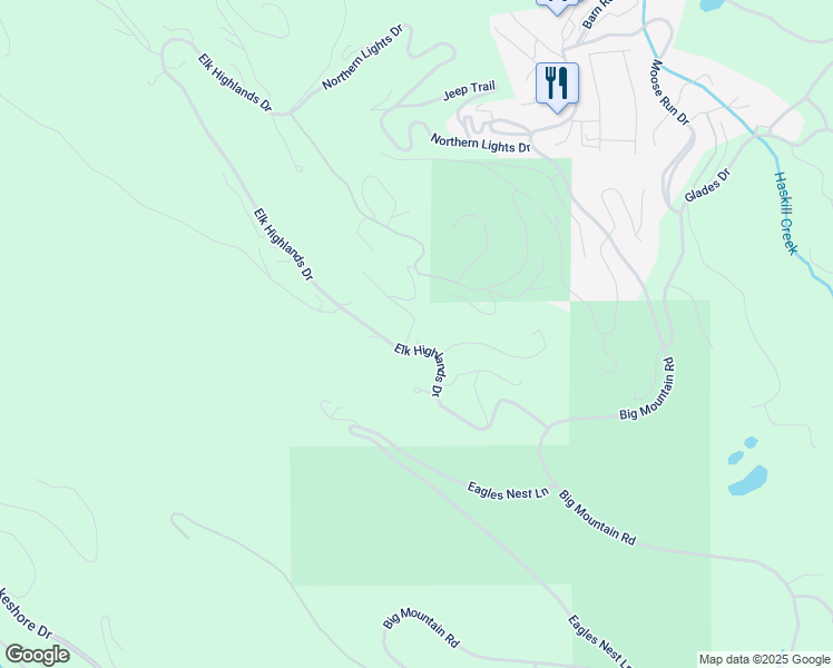 map of restaurants, bars, coffee shops, grocery stores, and more near 121 Elk Highland Drive in Whitefish